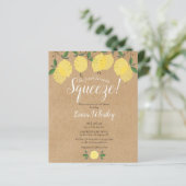 Papier Invitation de budget de mariage Lemon Bridal Showe (Debout devant)