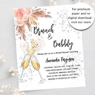 Papier Invitation de budget de pampas de mariage de Brunc