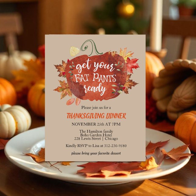 Papier Invitation de budget de Thanksgiving pour obtenir  (Créateur téléchargé)