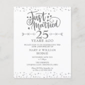 Papier Invitation de budget juste marié 25e anniversaire (Devant)