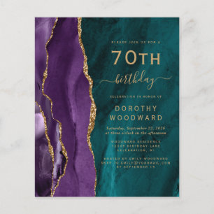 Papier Invitation de budget pour 70e anniversaire agate v