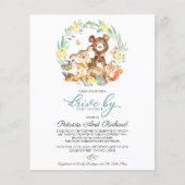 Papier Invitation de budget pour Baby Shower sur Woodland (Devant)
