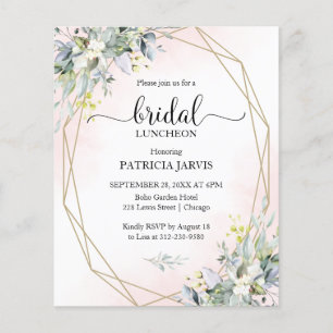 Papier Invitation de budget pour le déjeuner de mariage a