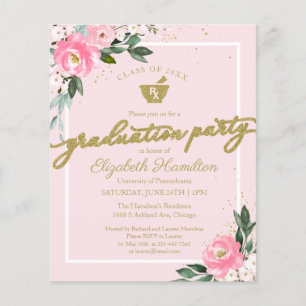 Papier Invitation de budget pour pharmacie Fête de gradua