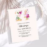 Papier Invitation de budget pour un 21e anniversaire à mo<br><div class="desc">Une invitation moderne, élégante et glamour pour une fête d'anniversaire de 21 ans. Un fond de couleur pêche. Décoré de chiffres floraux en or faux et rose. Le nom est écrit avec un style de lettrage manuscrit moderne. Personnalisez et ajoutez les détails de votre fête. 1 feuille = 1 invitation...</div>