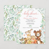 Papier Invitation de budget pour une baby shower adorable (Devant / Derrière)