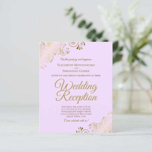 Papier Invitation de budget pour une réception de mariage (Debout devant)