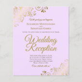Papier Invitation de budget pour une réception de mariage (Devant)