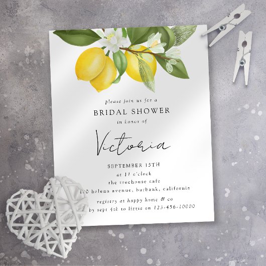 Papier Invitation de Citrus Lemons Bridal Show
