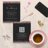 Papier Invitation de code QR du Mariage Gold du Rose de P