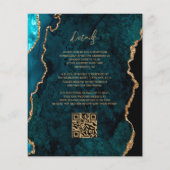 Papier Invitation de code QR du script d'Agate Turquoise  (Dos)