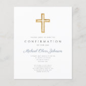 Papier Invitation de confirmation Budget Blue Cross Boy (Devant)