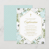 Papier Invitation de confirmation de l'anémone blanc (Devant / Derrière)