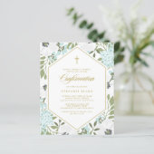 Papier Invitation de confirmation de l'anémone blanc (Debout devant)