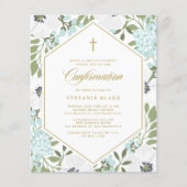 Papier Invitation de confirmation de l'anémone blanc (Devant)