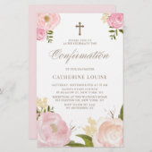 Papier Invitation de confirmation de l'Aquarelle de coule (Devant / Derrière)