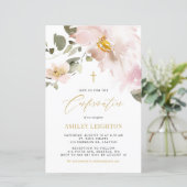 Papier Invitation de confirmation des fleurs d'aquarelle (Debout devant)