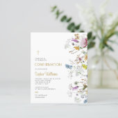 Papier Invitation de confirmation des Fleurs sauvages de (Debout devant)