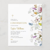 Papier Invitation de confirmation des Fleurs sauvages de (Devant)