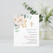 Papier Invitation de confirmation du budget de l'or flora (Debout devant)