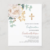 Papier Invitation de confirmation du budget de l'or flora (Devant)