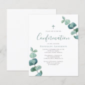 Papier Invitation de confirmation du budget | Eucalyptus  (Devant / Derrière)