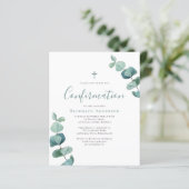Papier Invitation de confirmation du budget | Eucalyptus  (Debout devant)