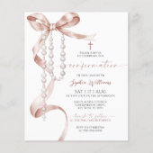 Papier Invitation de confirmation du budget Mocha Bow & R (Devant)