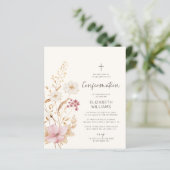 Papier Invitation de confirmation du jardin du Fleur sauv (Debout devant)