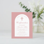 Papier Invitation de confirmation fille Budget Dusty Rose (Debout devant)