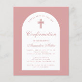 Papier Invitation de confirmation fille Budget Dusty Rose (Devant)