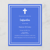 Papier Invitation de confirmation Royal blue boy (Devant)