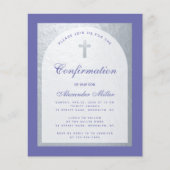 Papier Invitation de confirmation Violet Argent Arche Bud (Devant)
