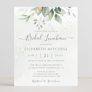 Papier Invitation de déjeuner de mariage avec eucalyptus