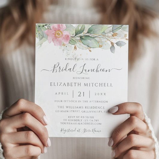 Papier Invitation de déjeuner de mariage avec eucalyptus