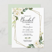 Papier Invitation de déjeuner nuptiale à budget floral gé (Devant / Derrière)