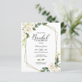 Papier Invitation de déjeuner nuptiale à budget floral gé (Debout devant)