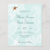 Papier Invitation de destination de plage de mariage écon (Devant)