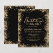 Papier Invitation de dîner d'anniversaire 30 ans Budget B (Devant / Derrière)