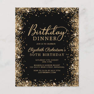 Papier Invitation de dîner d'anniversaire 50 ans Budget B