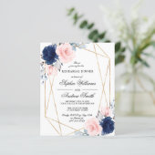 Papier Invitation de dîner de répétition Budget Blush & B (Debout devant)