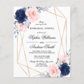 Papier Invitation de dîner de répétition Budget Blush & B (Devant)