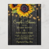 Papier Invitation de douche de couple florale rustique à  (Devant)