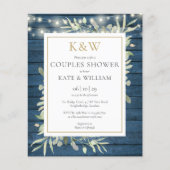 Papier Invitation de douche de couple rustique de budget (Devant)