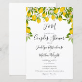 Papier Invitation de douche de couples de monogramme de b (Devant / Derrière)