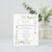Papier Invitation de douche de couples de monogramme de f (Debout devant)