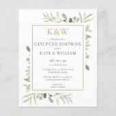 Papier Invitation de douche de couples de monogramme de f (Devant)
