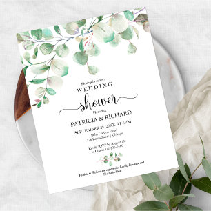 Papier Invitation de douche de couples de verdure à budge
