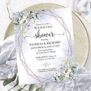 Papier Invitation de douche de couples de verdure sur bud