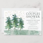 Papier Invitation de douche de couples rustique de forêt  (Devant)